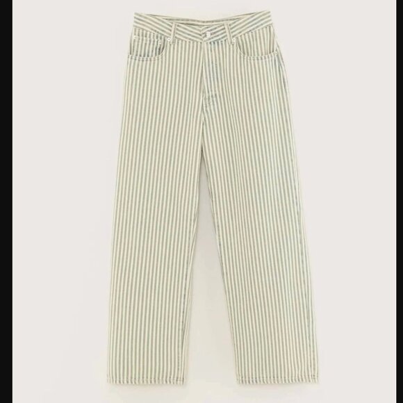 NWT BELLEROSE Paty jeans in Green Stripe S 25 - Picture 2 of 4